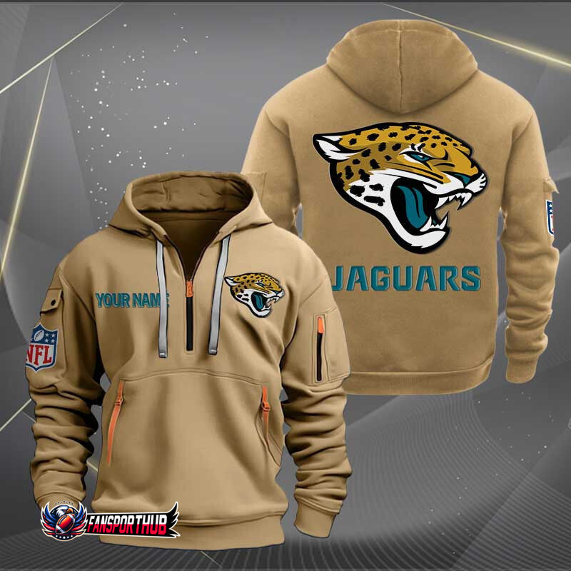 Jacksonville Jaguars New Personalized Quarter Zip Hoodie Limited Edition AZBTQZH000236
