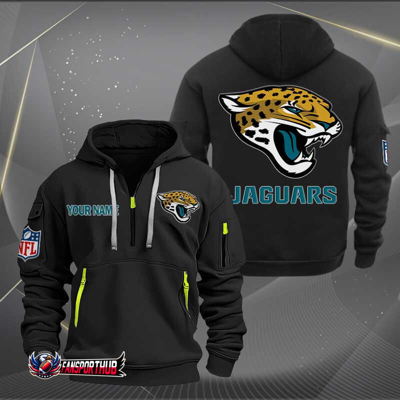 Jacksonville Jaguars New Personalized Quarter Zip Hoodie Limited Edition AZBTQZH000236