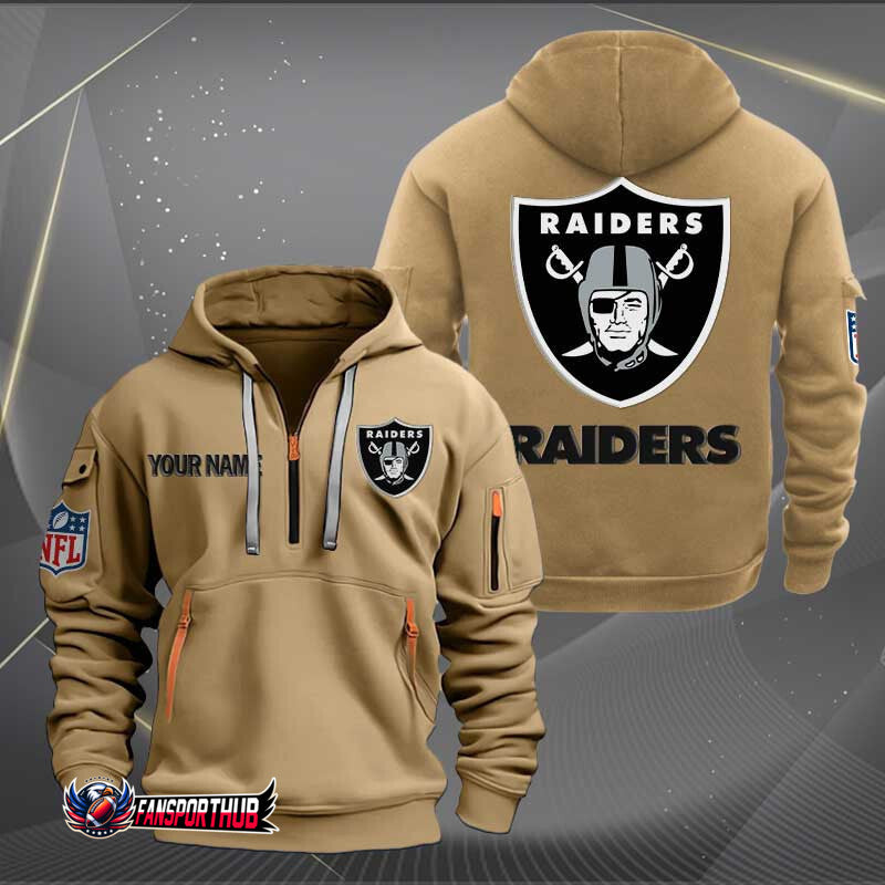 Las Vegas Raiders New Personalized Quarter Zip Hoodie Limited Edition AZBTQZH000234