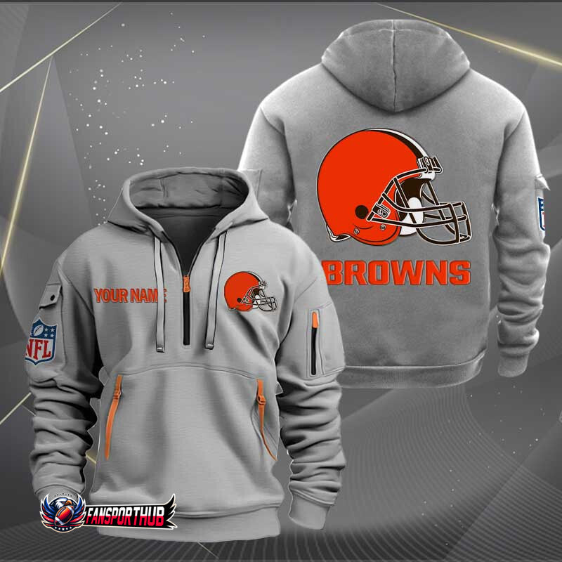 Cleveland Browns New Personalized Quarter Zip Hoodie Limited Edition AZBTQZH000239
