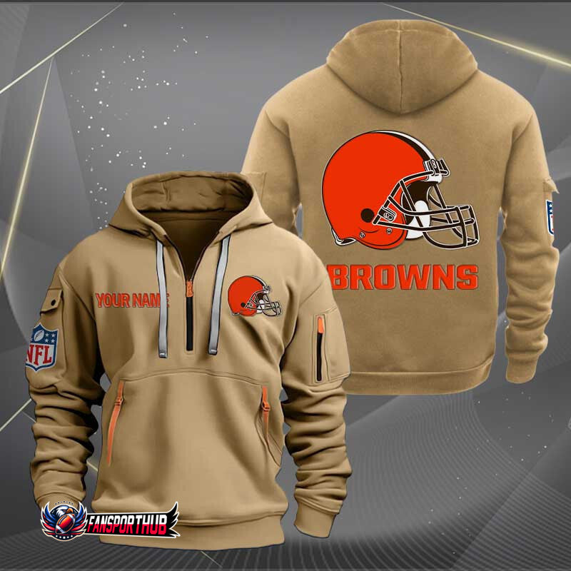 Cleveland Browns New Personalized Quarter Zip Hoodie Limited Edition AZBTQZH000239