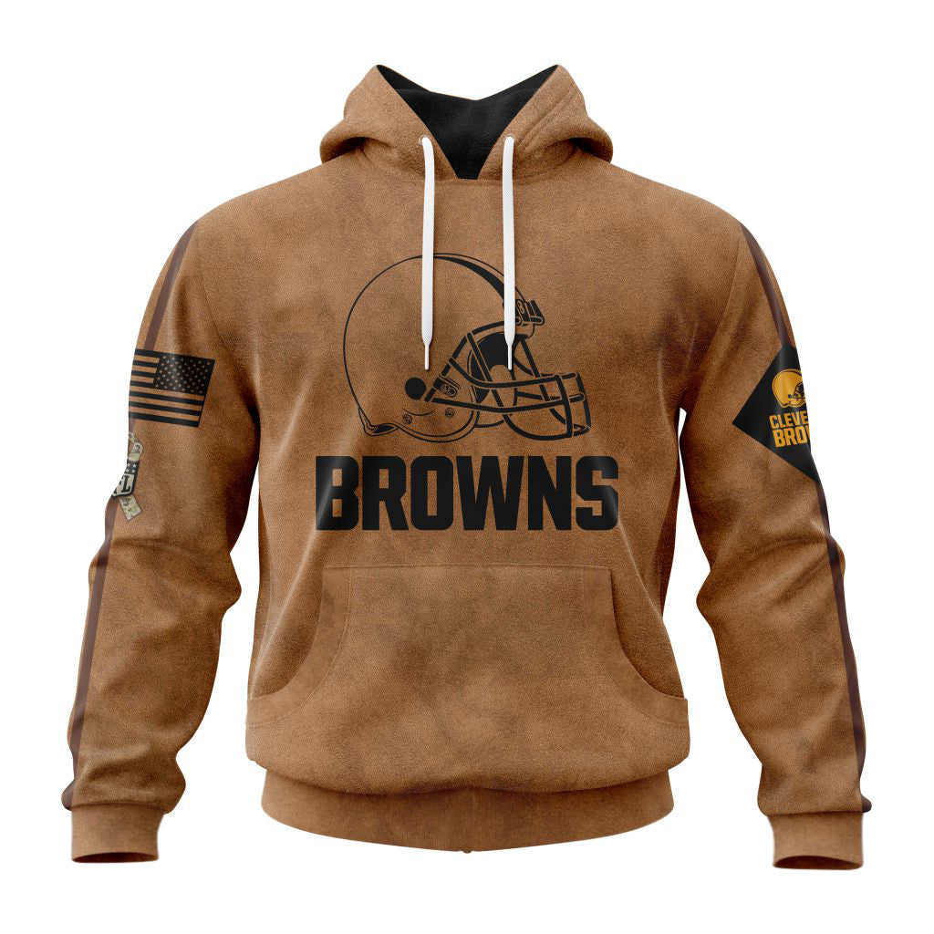 Cleveland Browns Personalized Salute To Service Club Hoodie AZBTHD000009
