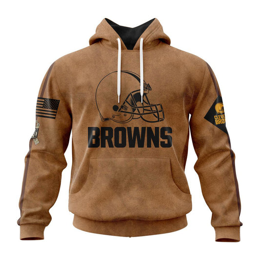 Cleveland Browns Personalized Salute To Service Club Hoodie AZBTHD000009
