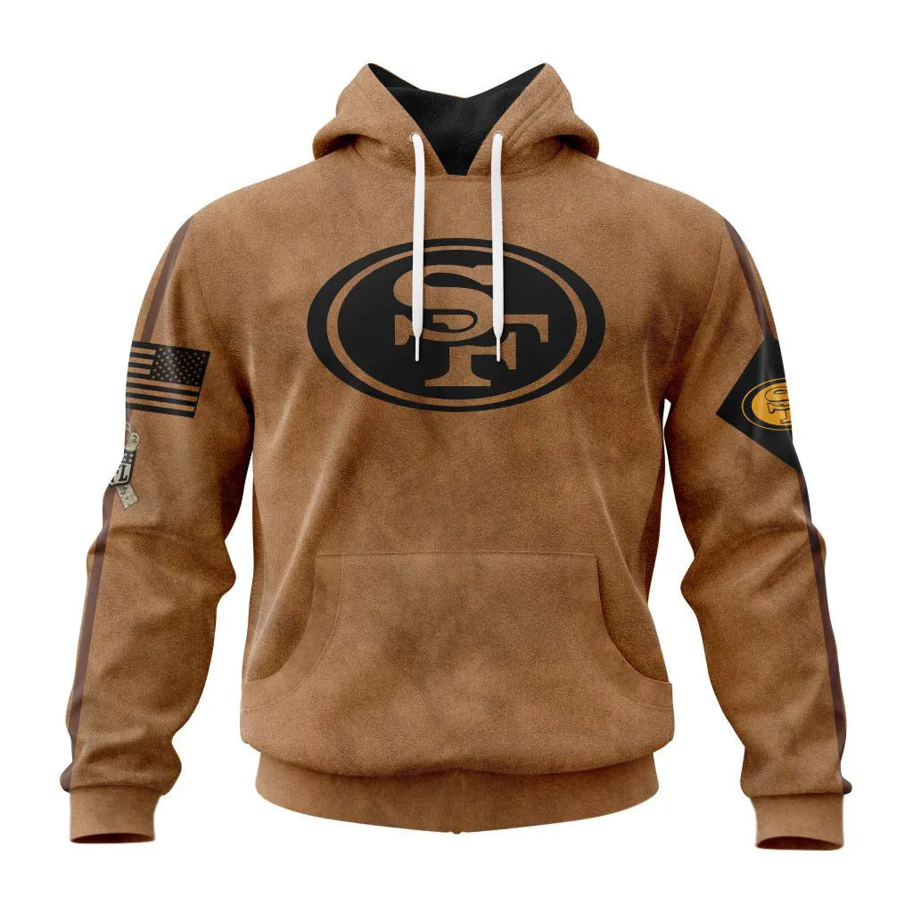 San Francisco 49ers Personalized Salute To Service Club Hoodie AZBTHD000005
