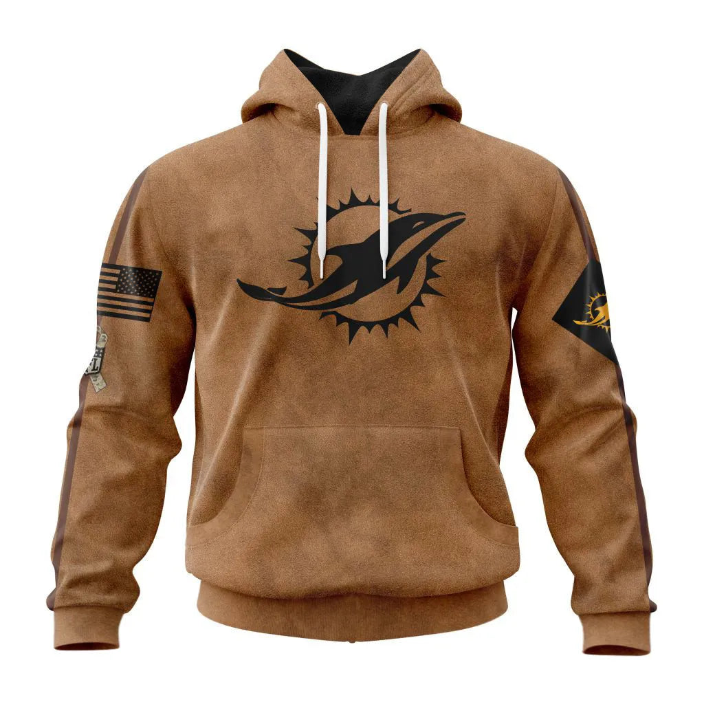Miami Dolphins Personalized Salute To Service Club Hoodie AZBTHD000024