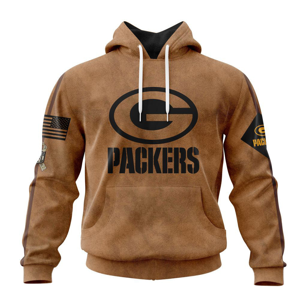 Green Bay Packers Personalized Salute To Service Club Hoodie AZBTHD000023