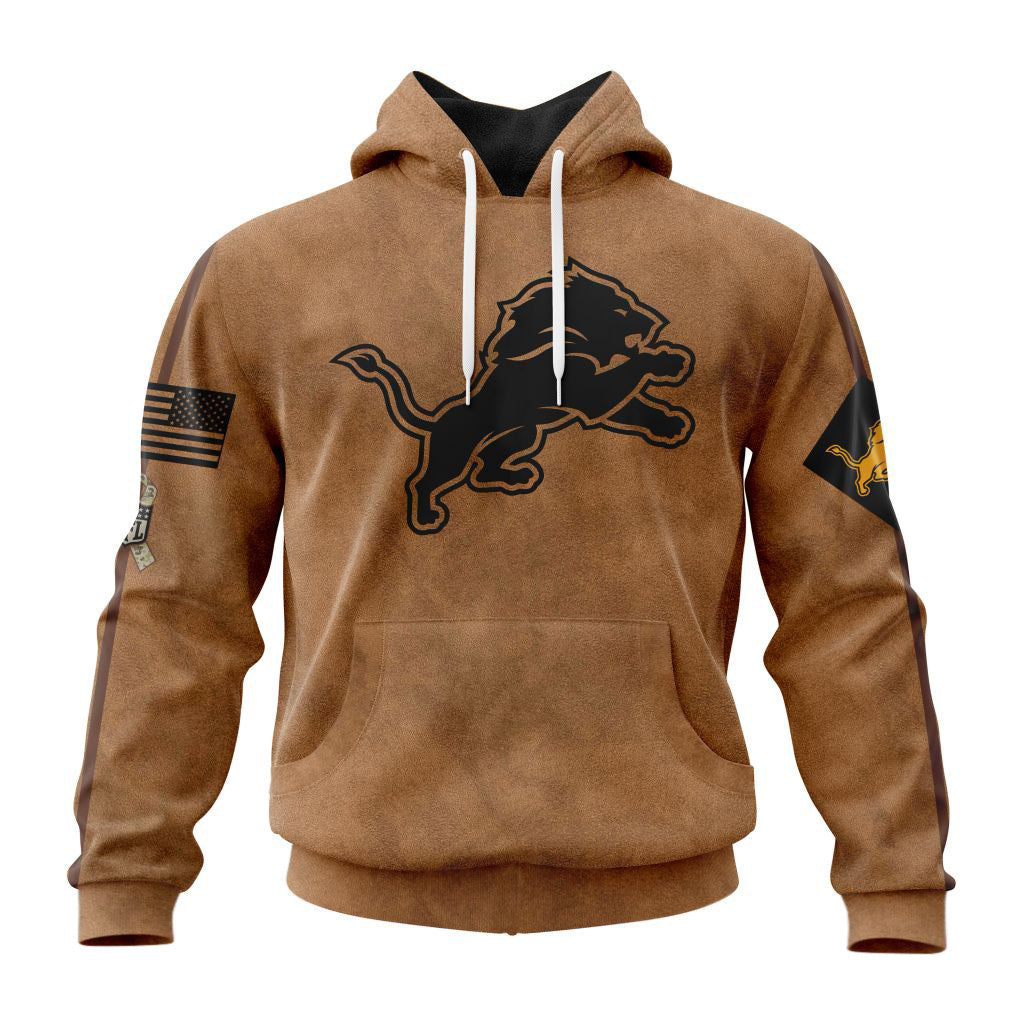 Detroit Lions Personalized Salute To Service Club Hoodie AZBTHD000002