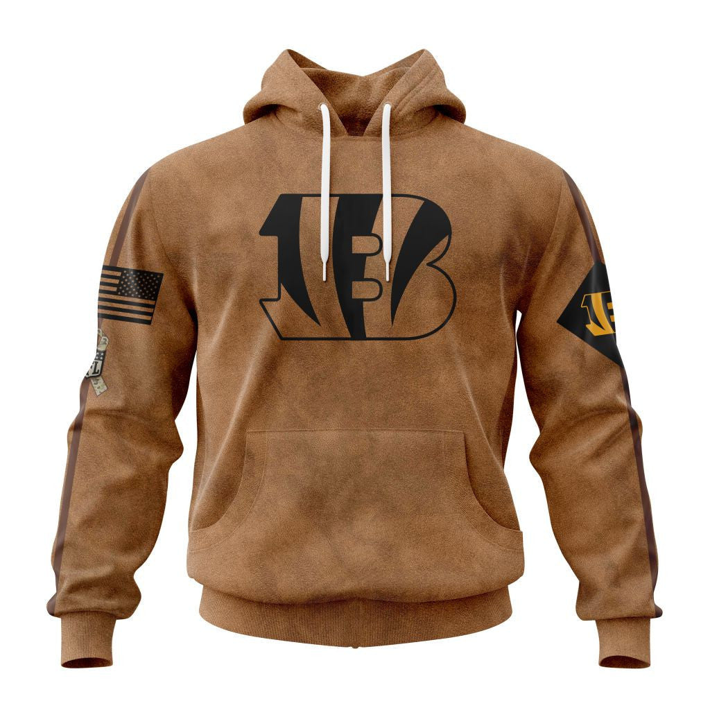 Cincinnati Bengals Personalized Salute To Service Club Hoodie AZBTHD000028