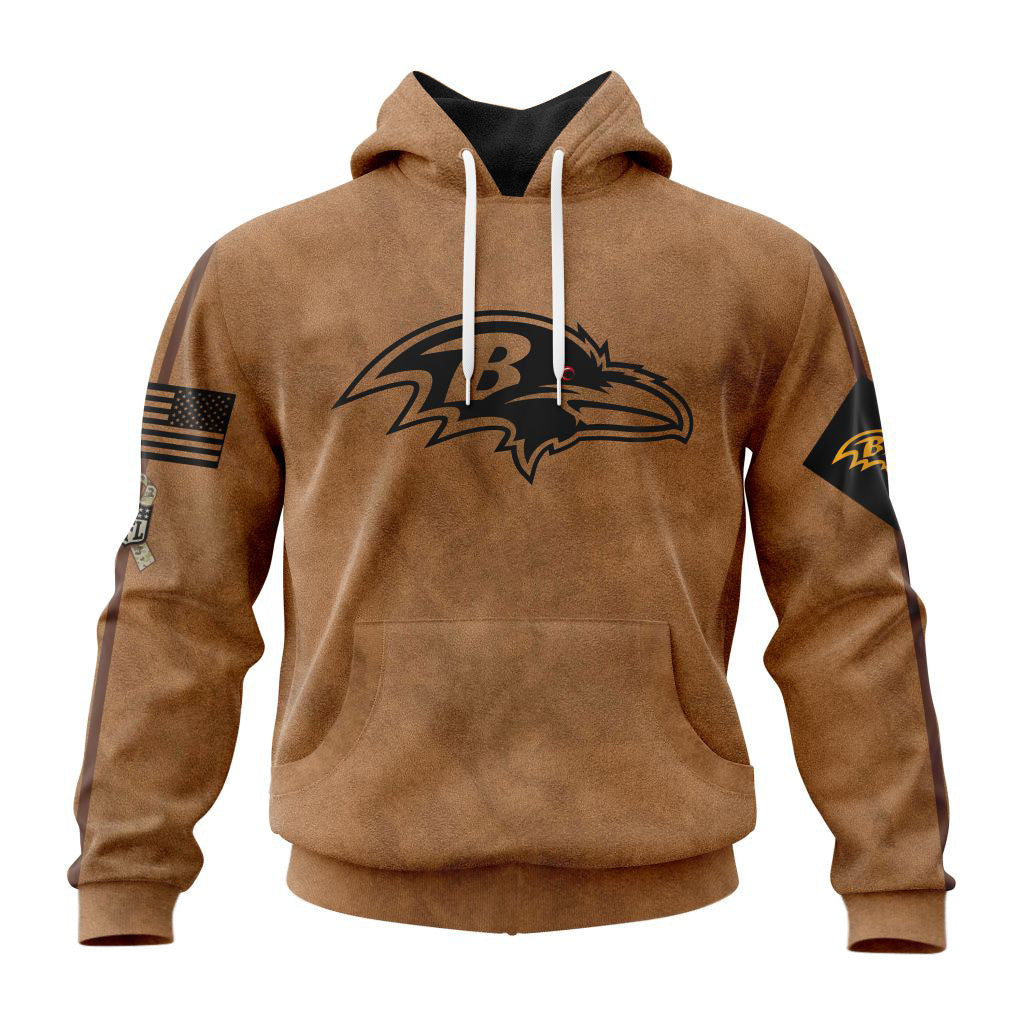 Baltimore Ravens Personalized Salute To Service Club Hoodie AZBTHD000027