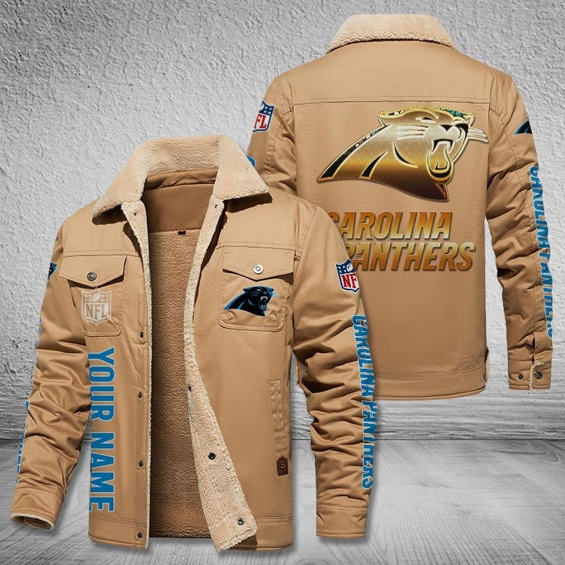 Carolina Panthers New Personalized Winter Fleece Bomber Jacket  AZBTWFBJ000024