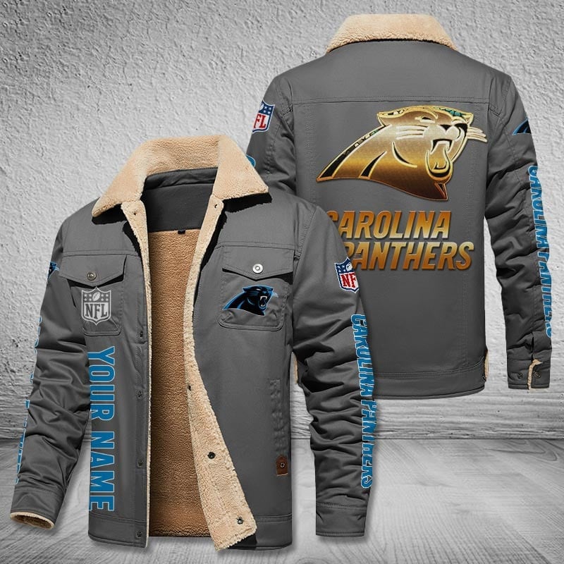 Carolina Panthers New Personalized Winter Fleece Bomber Jacket  AZBTWFBJ000024