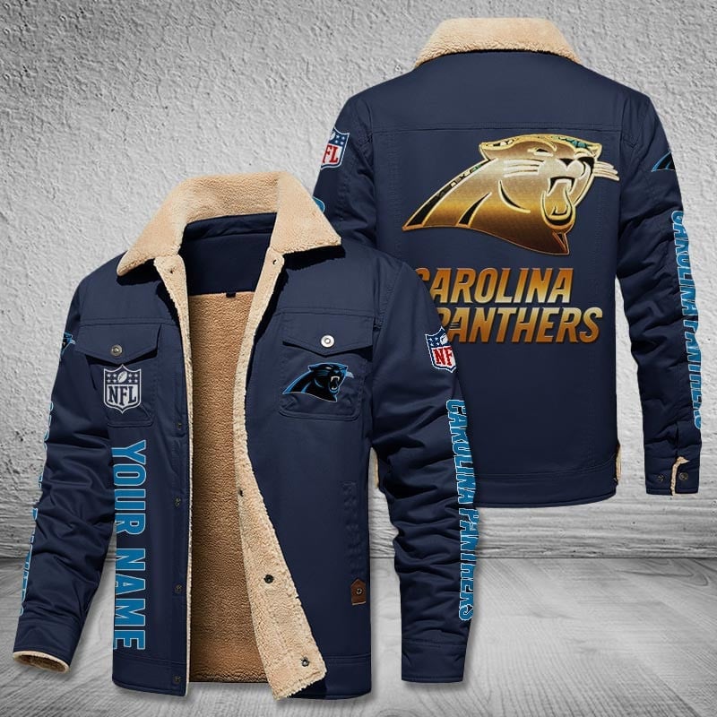 Carolina Panthers New Personalized Winter Fleece Bomber Jacket  AZBTWFBJ000024