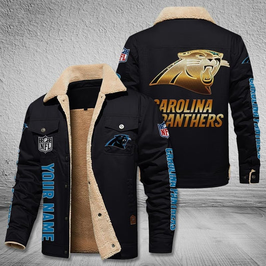 Carolina Panthers New Personalized Winter Fleece Bomber Jacket  AZBTWFBJ000024