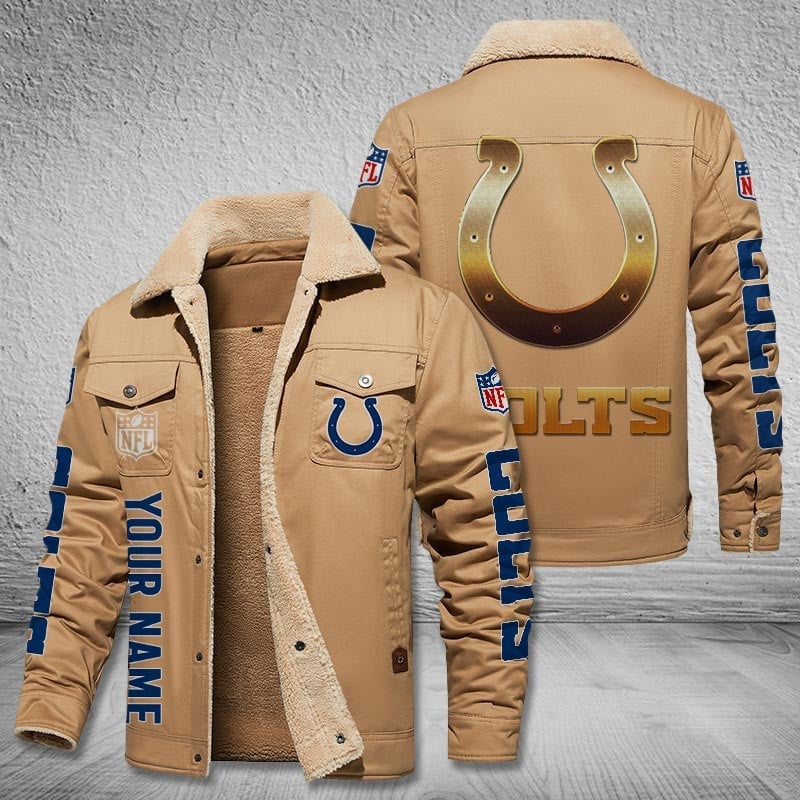 Indianapolis Colts New Personalized Winter Fleece Bomber Jacket  AZBTWFBJ000042