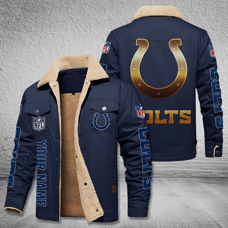 Indianapolis Colts New Personalized Winter Fleece Bomber Jacket  AZBTWFBJ000042