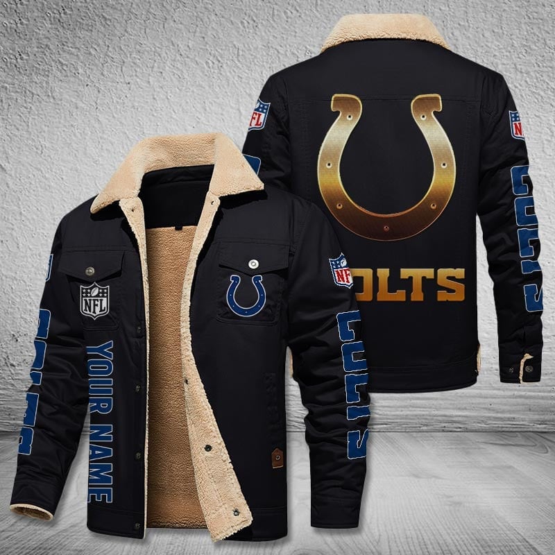 Indianapolis Colts New Personalized Winter Fleece Bomber Jacket  AZBTWFBJ000042