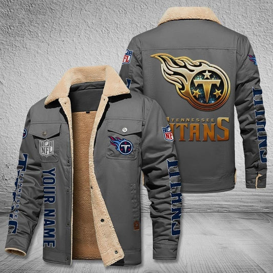 Tennessee Titans New Personalized Winter Fleece Bomber Jacket  AZBTWFBJ000034