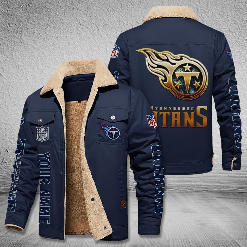 Tennessee Titans New Personalized Winter Fleece Bomber Jacket  AZBTWFBJ000034