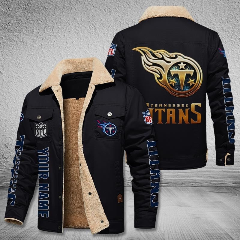 Tennessee Titans New Personalized Winter Fleece Bomber Jacket  AZBTWFBJ000034