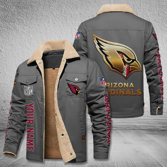 Arizona Cardinals New Personalized Winter Fleece Bomber Jacket  AZBTWFBJ000030