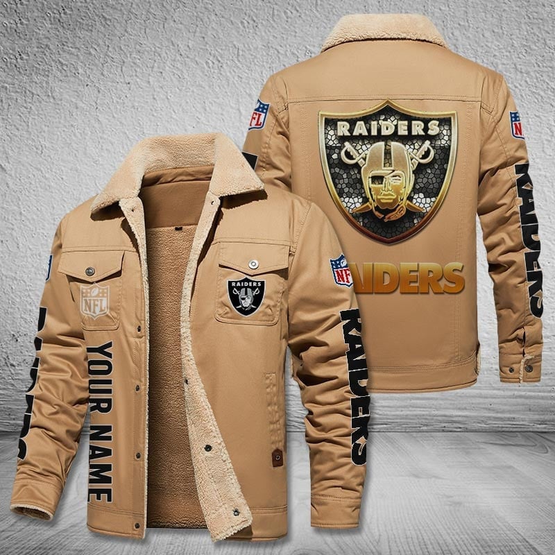 Las Vegas Raiders New Personalized Winter Fleece Bomber Jacket   AZBTWFBJ000046