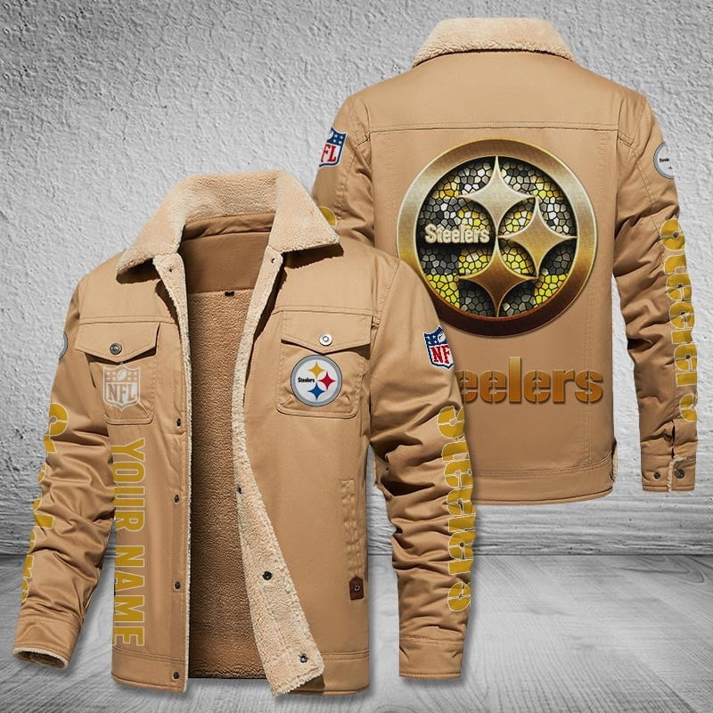 Pittsburgh Steelers New Personalized Winter Fleece Bomber Jacket  AZBTWFBJ000028