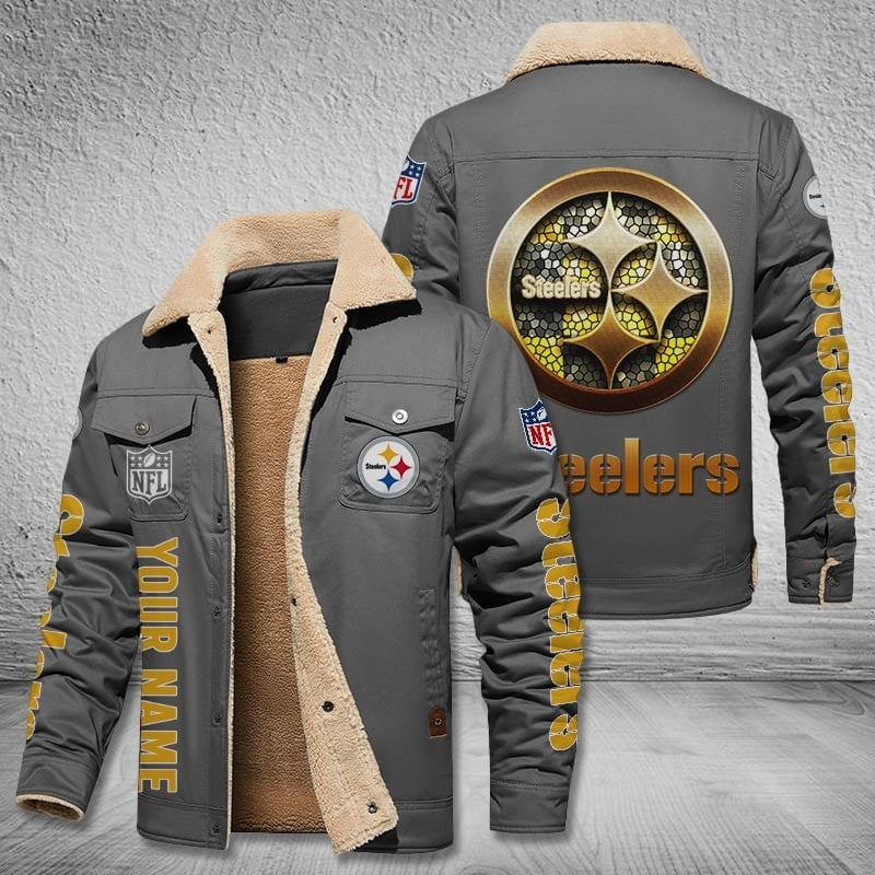 Pittsburgh Steelers New Personalized Winter Fleece Bomber Jacket  AZBTWFBJ000028