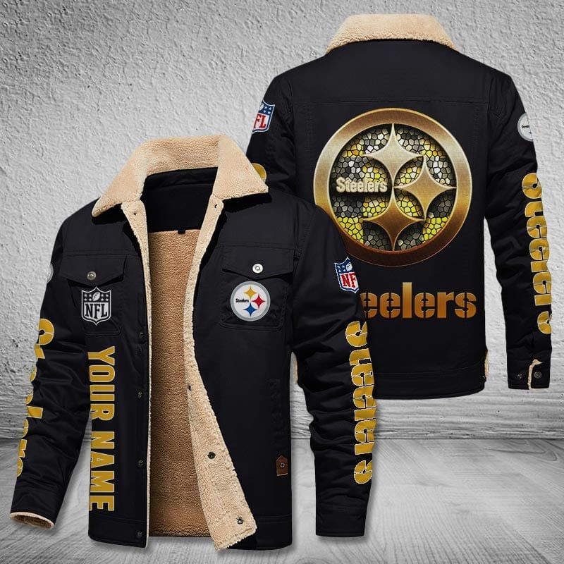 Pittsburgh Steelers New Personalized Winter Fleece Bomber Jacket  AZBTWFBJ000028