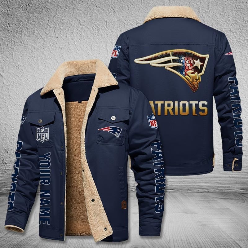 New England Patriots New Personalized Winter Fleece Bomber Jacket  AZBTWFBJ000041