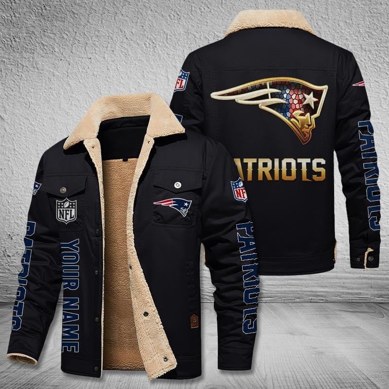 New England Patriots New Personalized Winter Fleece Bomber Jacket  AZBTWFBJ000041