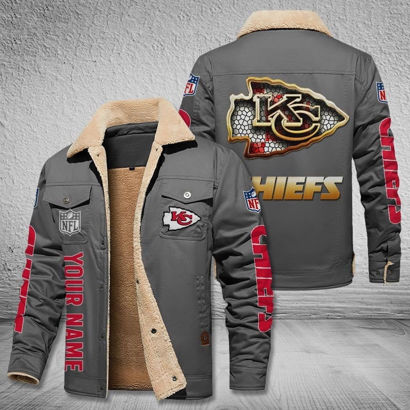 Kansas City Chiefs New Personalized Winter Fleece Bomber Jacket  AZBTWFBJ000023
