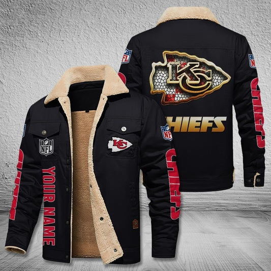 Kansas City Chiefs New Personalized Winter Fleece Bomber Jacket  AZBTWFBJ000023