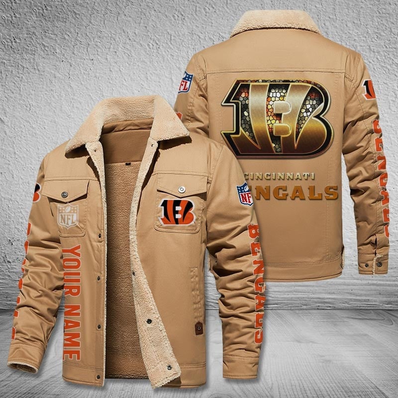 Cincinnati Bengals New Personalized Winter Fleece Bomber Jacket  AZBTWFBJ000032