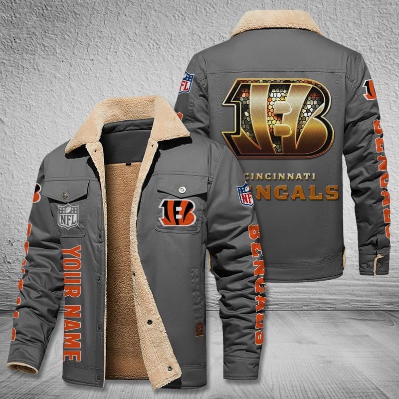 Cincinnati Bengals New Personalized Winter Fleece Bomber Jacket  AZBTWFBJ000032