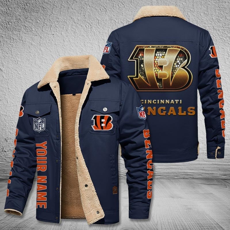 Cincinnati Bengals New Personalized Winter Fleece Bomber Jacket  AZBTWFBJ000032