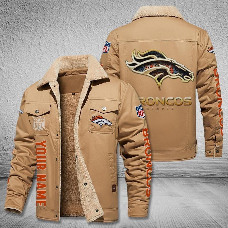 Denver Broncos New Personalized Winter Fleece Bomber Jacket  AZBTWFBJ000026