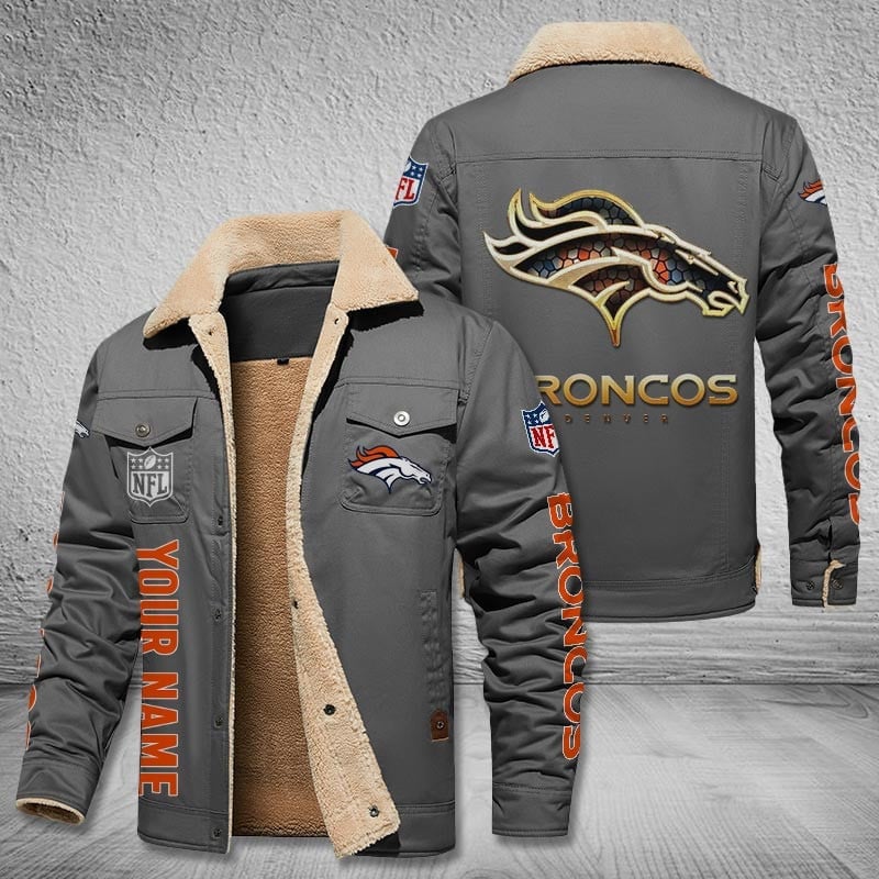 Denver Broncos New Personalized Winter Fleece Bomber Jacket  AZBTWFBJ000026