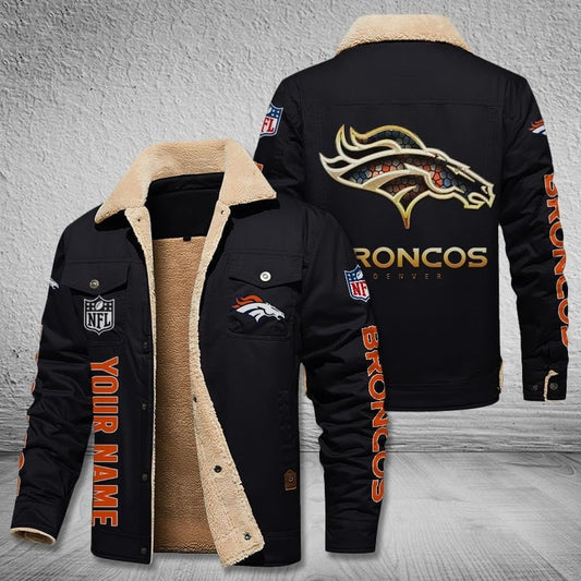 Denver Broncos New Personalized Winter Fleece Bomber Jacket  AZBTWFBJ000026