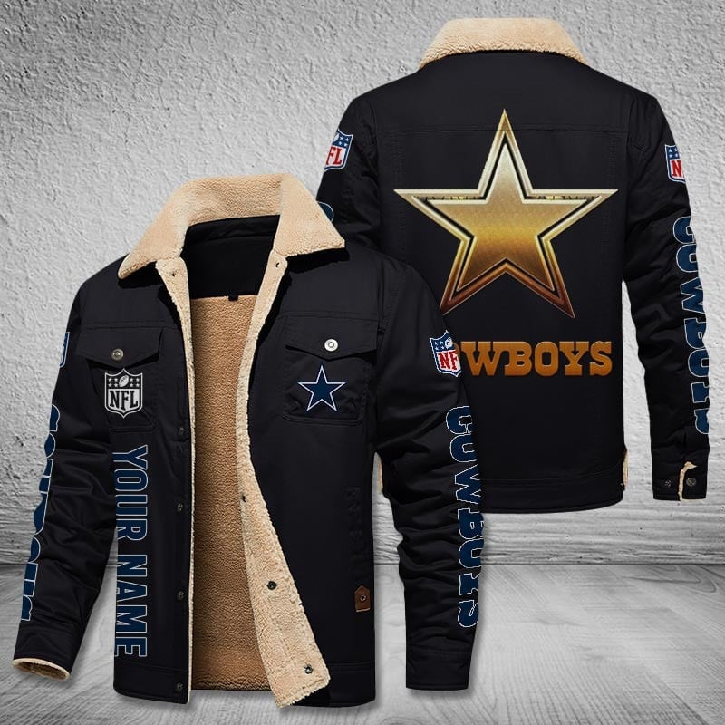 Dallas Cowboys New Personalized Winter Fleece Bomber Jacket  AZBTWFBJ000035