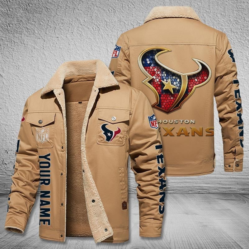 Houston Texans New Personalized Winter Fleece Bomber Jacket  AZBTWFBJ000045