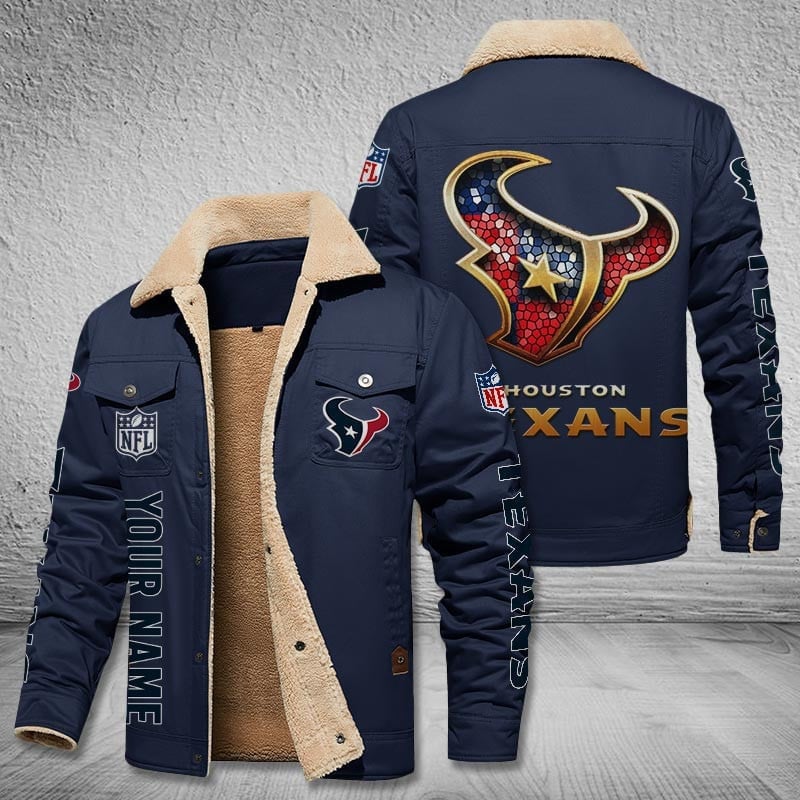 Houston Texans New Personalized Winter Fleece Bomber Jacket  AZBTWFBJ000045