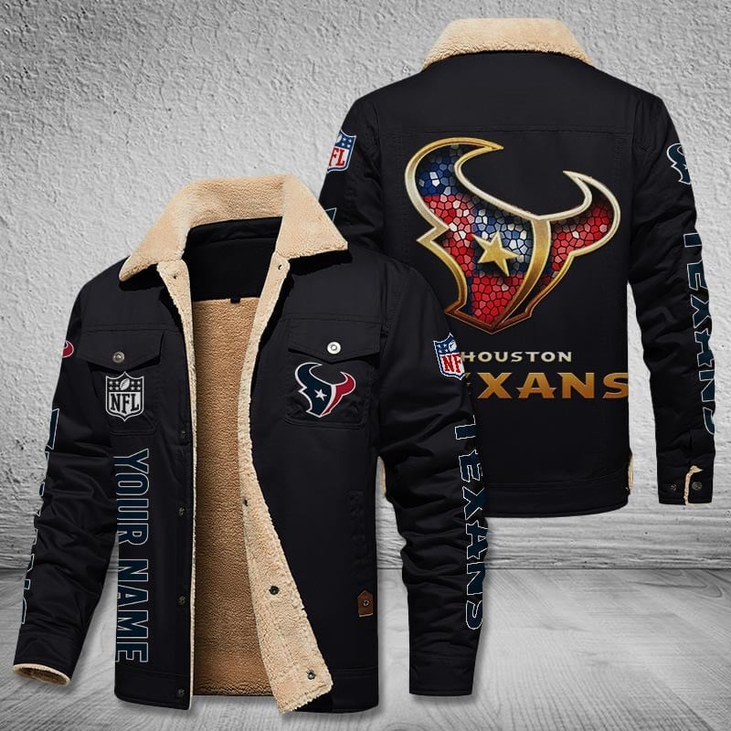 Houston Texans New Personalized Winter Fleece Bomber Jacket  AZBTWFBJ000045