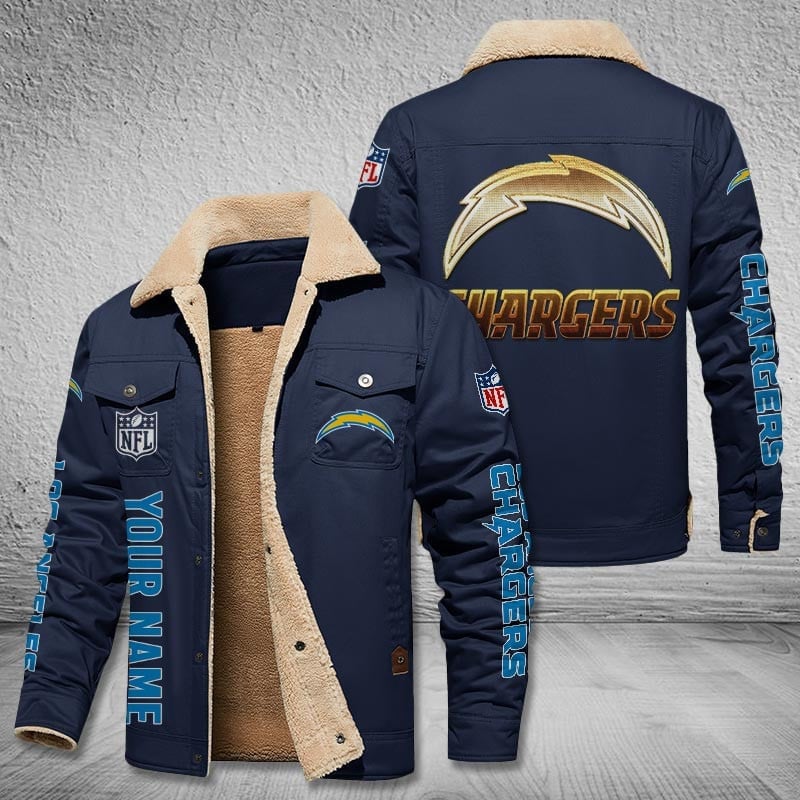 Los Angeles Chargers New Personalized Winter Fleece Bomber Jacket  AZBTWFBJ000025