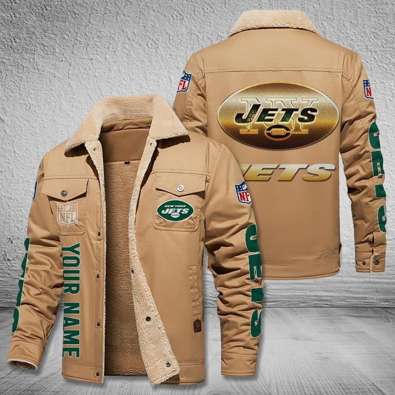 New York Jets New Personalized Winter Fleece Bomber Jacket  AZBTWFBJ000043