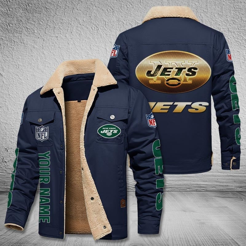 New York Jets New Personalized Winter Fleece Bomber Jacket  AZBTWFBJ000043