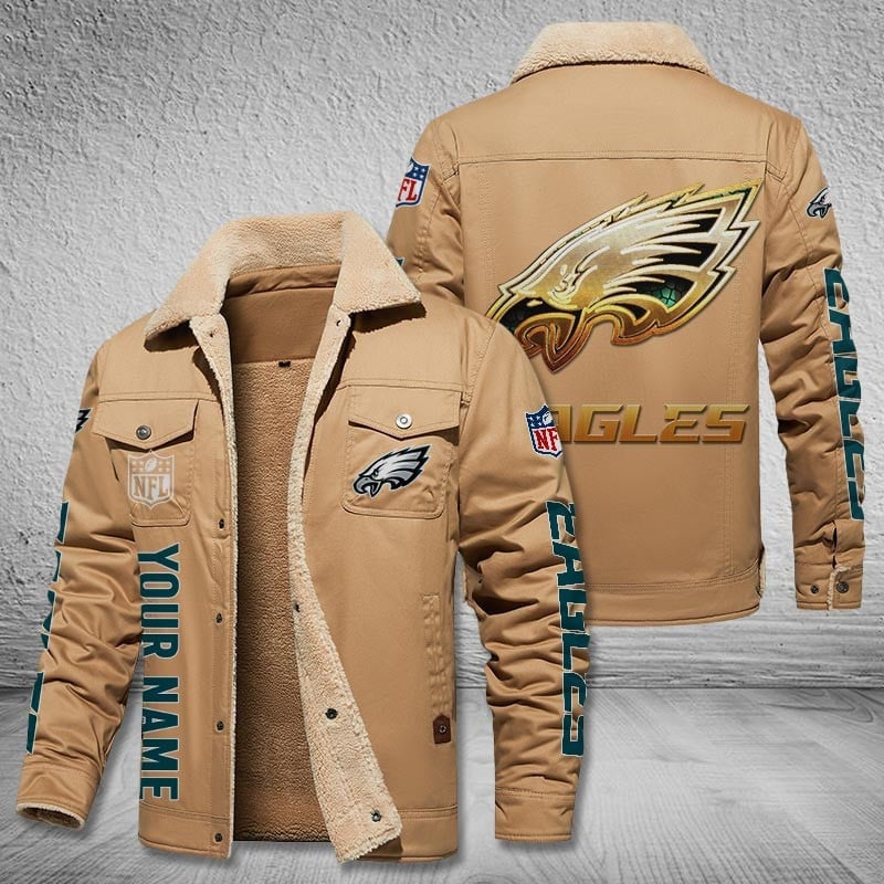 Philadelphia Eagles New Personalized Winter Fleece Bomber Jacket  AZBTWFBJ000044