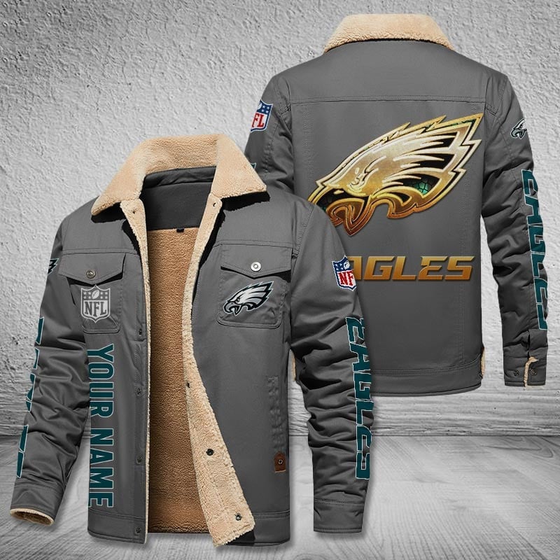 Philadelphia Eagles New Personalized Winter Fleece Bomber Jacket  AZBTWFBJ000044