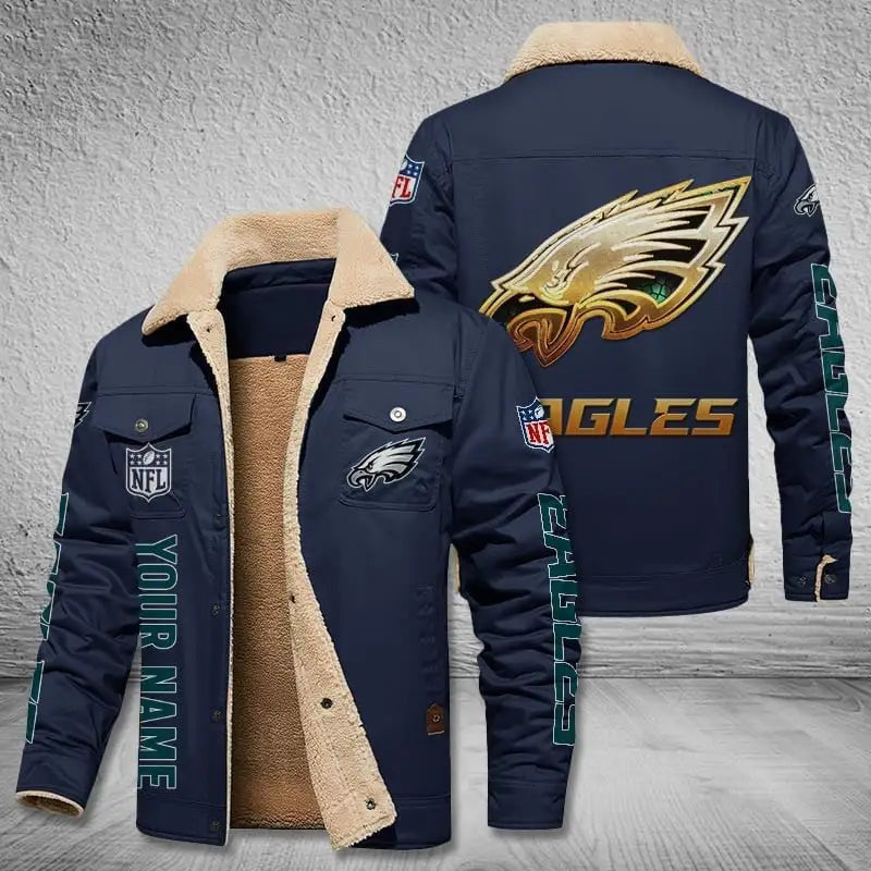 Philadelphia Eagles New Personalized Winter Fleece Bomber Jacket  AZBTWFBJ000044