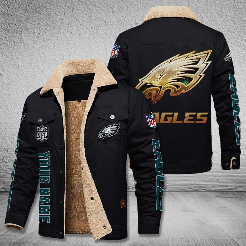 Philadelphia Eagles New Personalized Winter Fleece Bomber Jacket  AZBTWFBJ000044