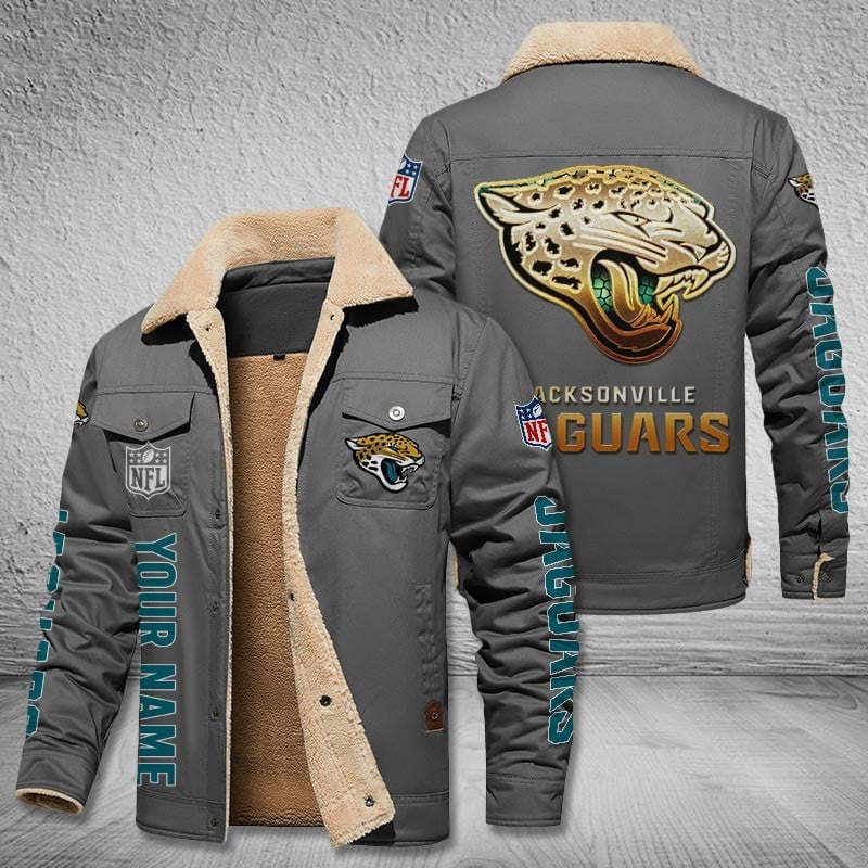 Jacksonville Jaguars New Personalized Winter Fleece Bomber Jacket  AZBTWFBJ000027